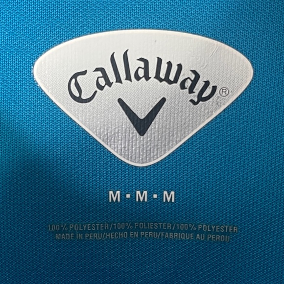 Callaway Polo Short Sleeve Shirt Size Medium Vibrant Blue Golfcore Sporty - Picture 5 of 11